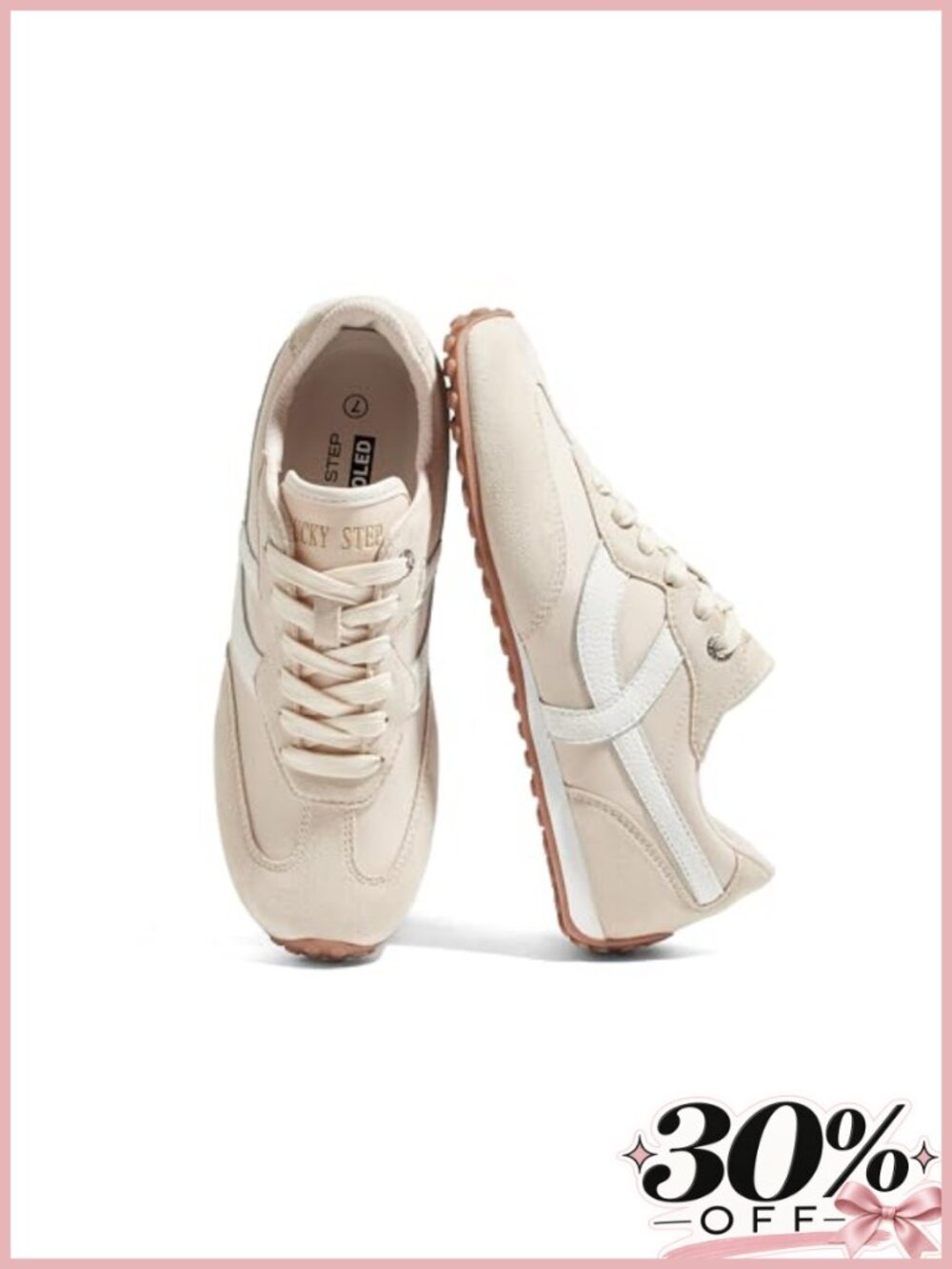 Women's Fashion Sneakers PU Leather Suede Retro Lace-Up Casual Walking Shoes